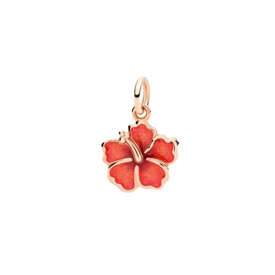 CHARMS DODO MOD. DMC5005HIBISEAR9R hibiscus flower charm in rose gold.