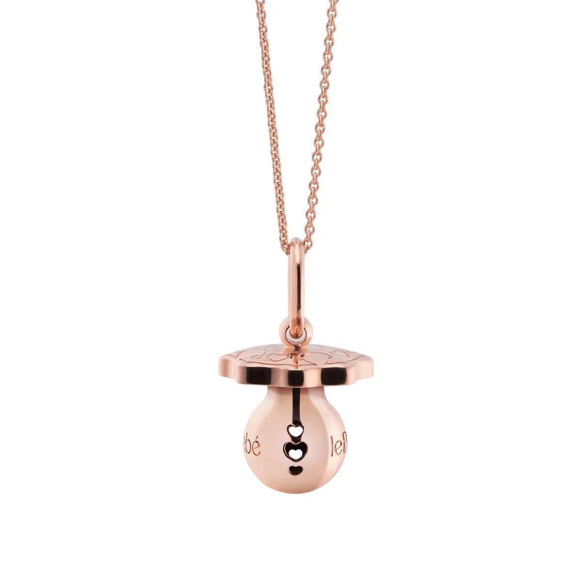 CHARMS LE BEBE MOD. SNM082 rose gold charm necklace with engraved details.