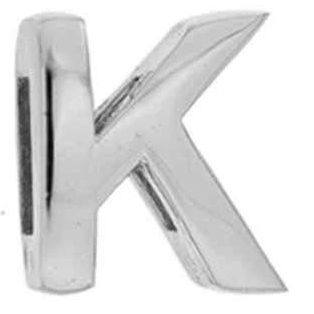 Alt Tag: CHARMS RUE DES MILLE MOD. XB-K silver letter K charm close-up