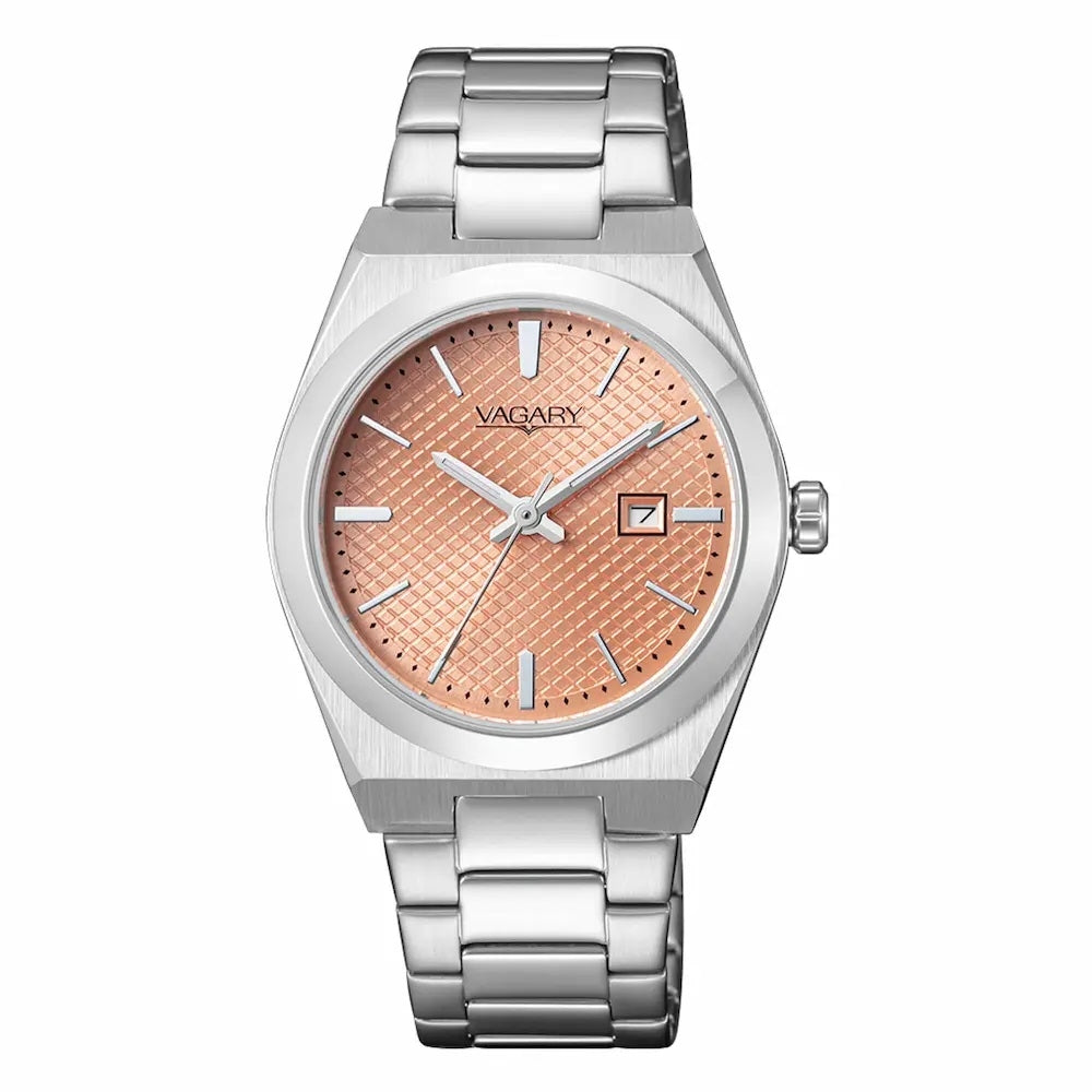 CITIZEN VAGARY MOD. IU3-118-93 stainless steel watch with rose gold dial