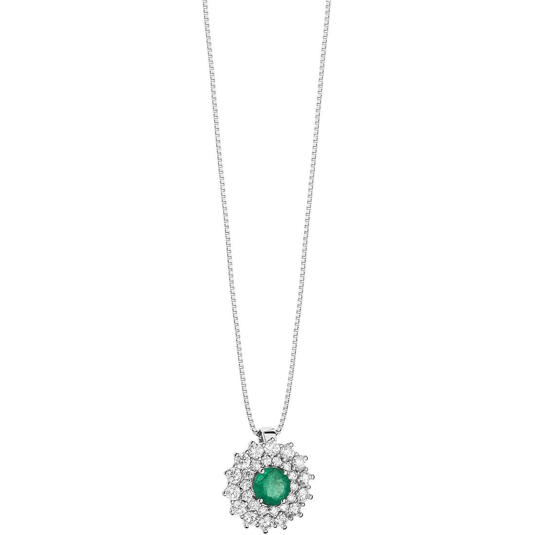 Elegant necklace featuring a green gemstone pendant from COLLANE COMETE MOD. GLB1475 collection.