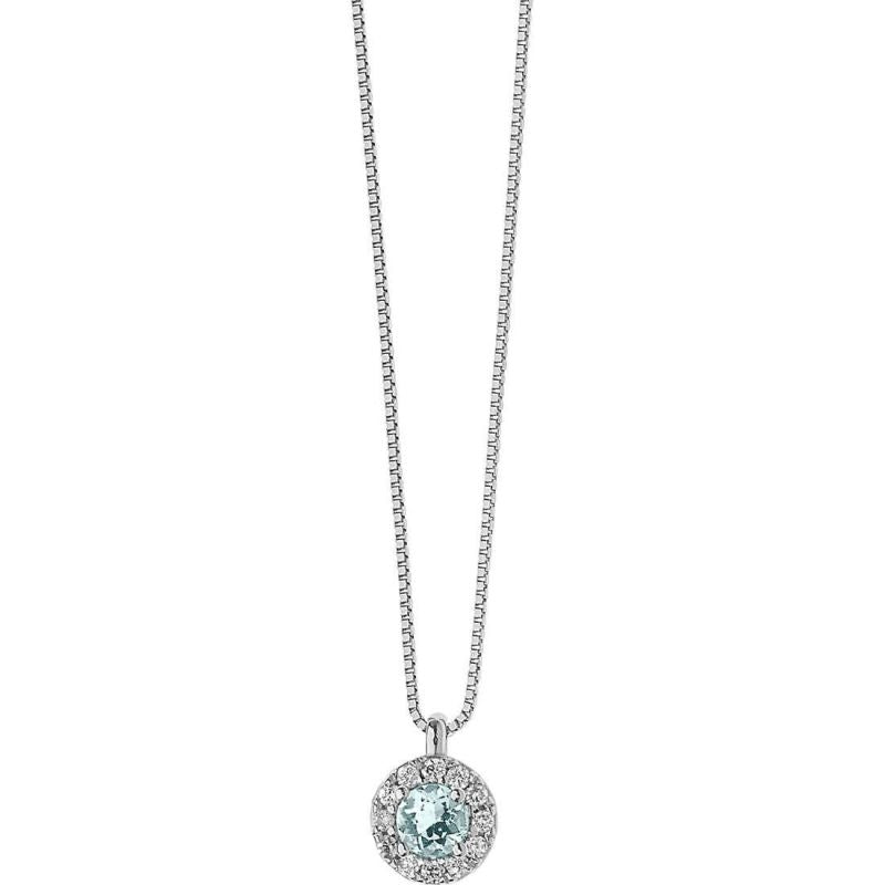 Silver necklace with gemstone pendant, model COLLANE COMETE MOD. GLQ262 on white background