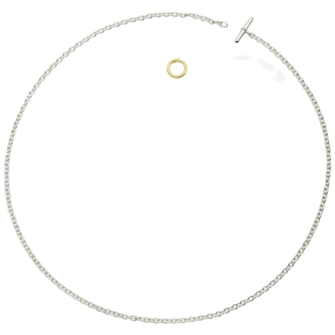 COLLANE DODO MOD. DC94001CHAIN000OA silver and gold chain necklace on a white background