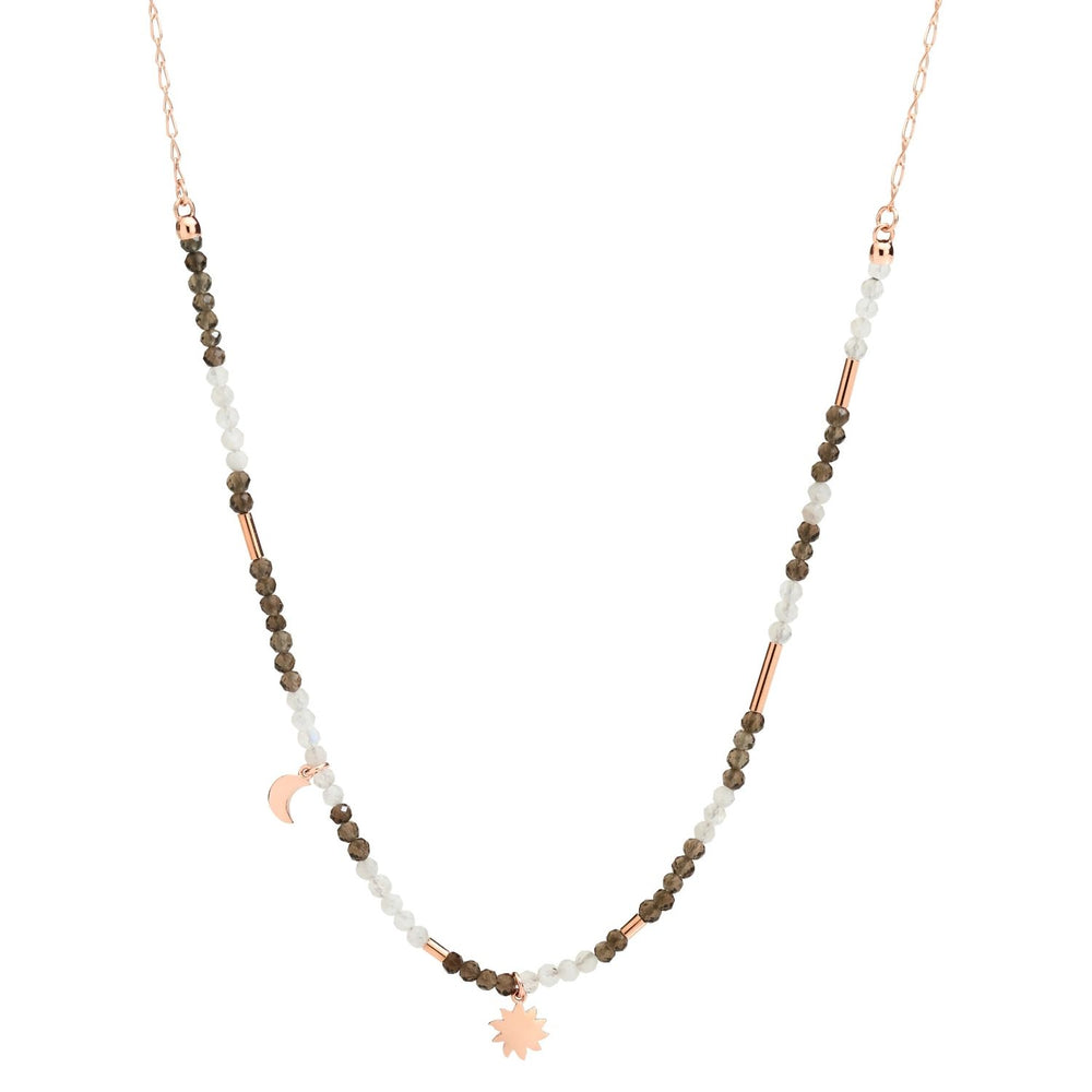 Image of COLLANE DODO MOD. DCC2010MOSUNFAD9R50 necklace with variety of beads and unique charms on a delicate chain.