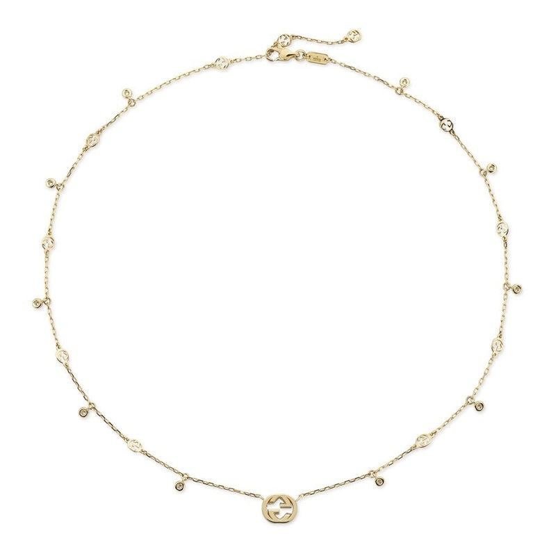 COLLANE GUCCI MOD. YBB729402002 gold necklace with delicate chain and signature emblem