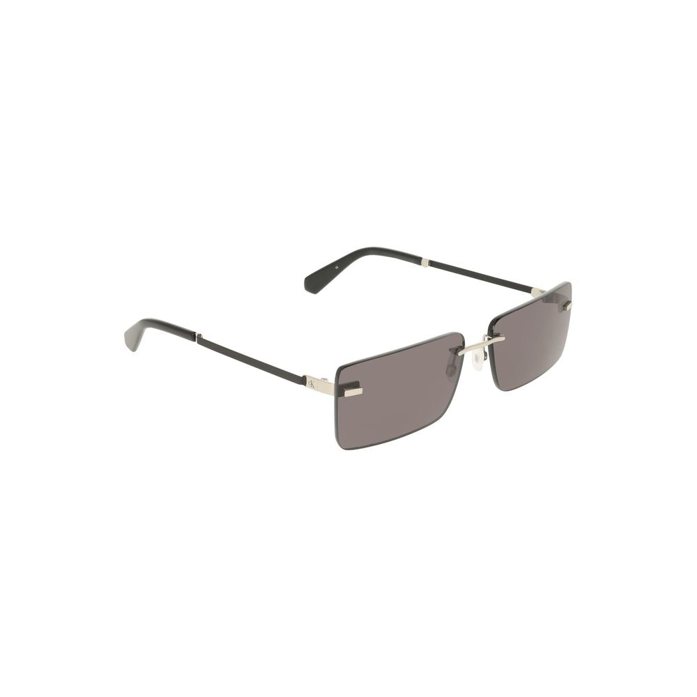 Calvin Klein Black Metal Women Sunglass with sleek design and smoke lens, perfect for a modern and elegant style statement.