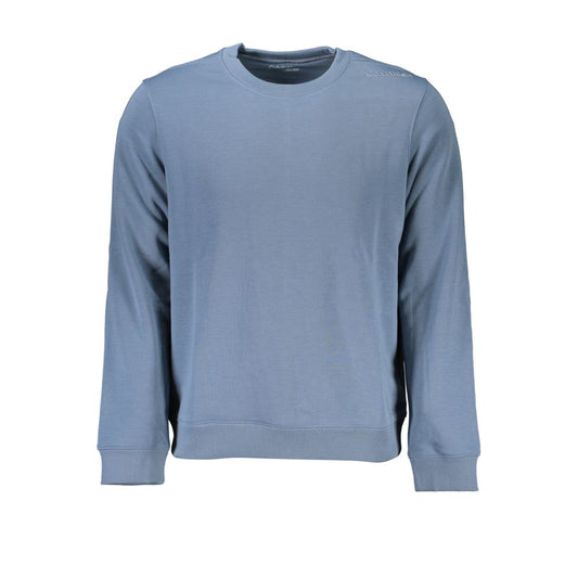 Calvin Klein Blue Polyester Men Sweater with CK logo and brushed finish in sleek sports design