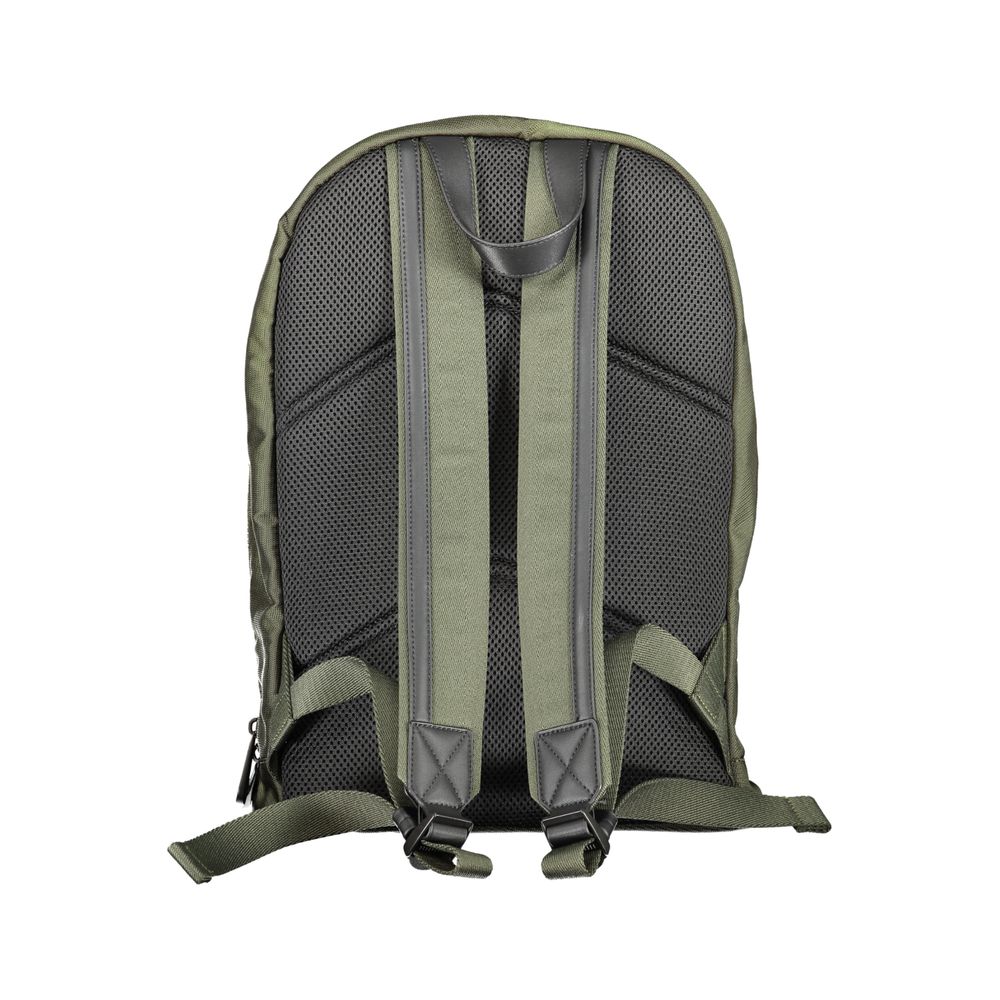 Back view of Calvin Klein Green Polyester Backpack with adjustable straps and padded mesh design
