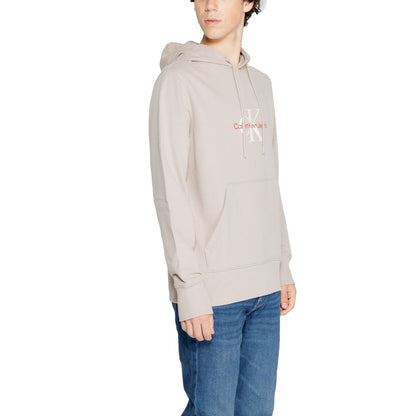 Calvin Klein Jeans Beige Recycled Cotton Hoodie