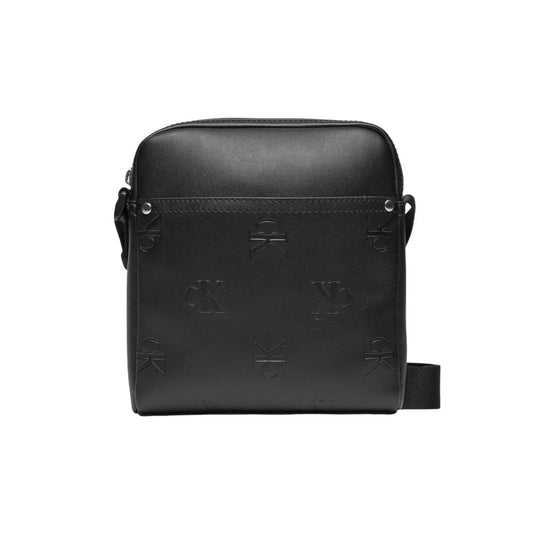 Calvin Klein Jeans Black Polyethylene Messenger Bag front view