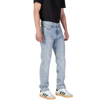 Calvin Klein Jeans Light Blue Organic Cotton Relaxed Fit Jeans for men, showcasing casual style and eco-friendly material.
