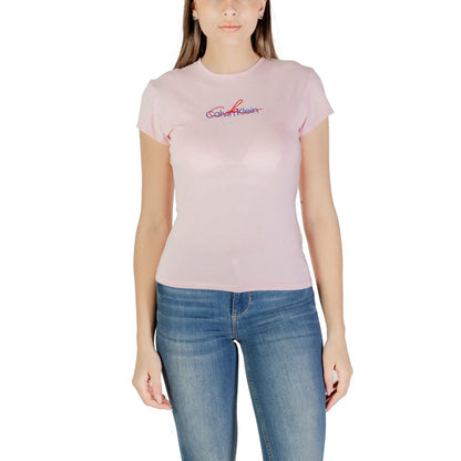 Calvin Klein Jeans Multicolor Recycled Cotton Sportswear t-shirt for women with logo, made from recycled cotton for comfort and style.
