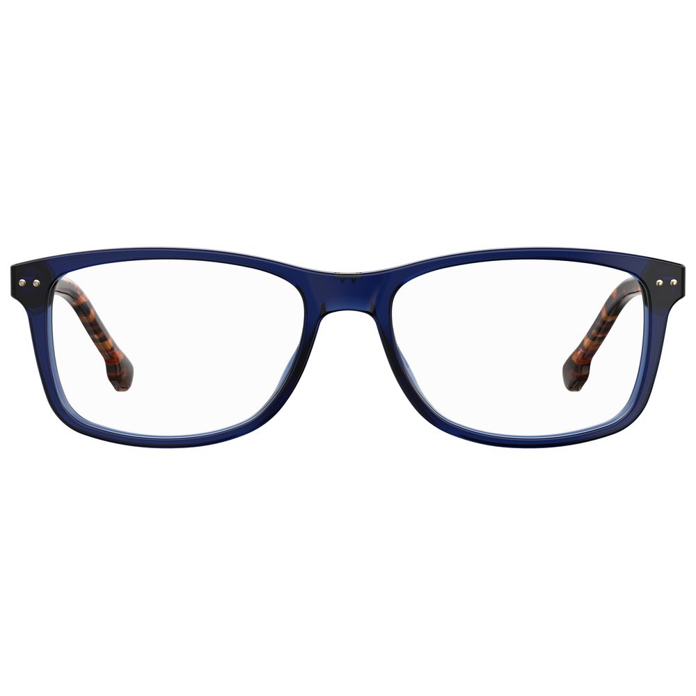 Front view of Carrera Blue Acetate Frames in a unisex design, model CARRERA2018TP, measuring 51/16/135 mm with acetate material.