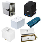 Official packaging for CASIO COLLECTION Mod. LADY DATE - ANTIQUE PINK watch in various box designs.