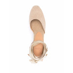 Top view of Castañer Castaner Flat shoes Beige with almond toe and rear tie fastening