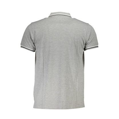 Back view of Cavalli Class Brown Cotton Men Polo Shirt
