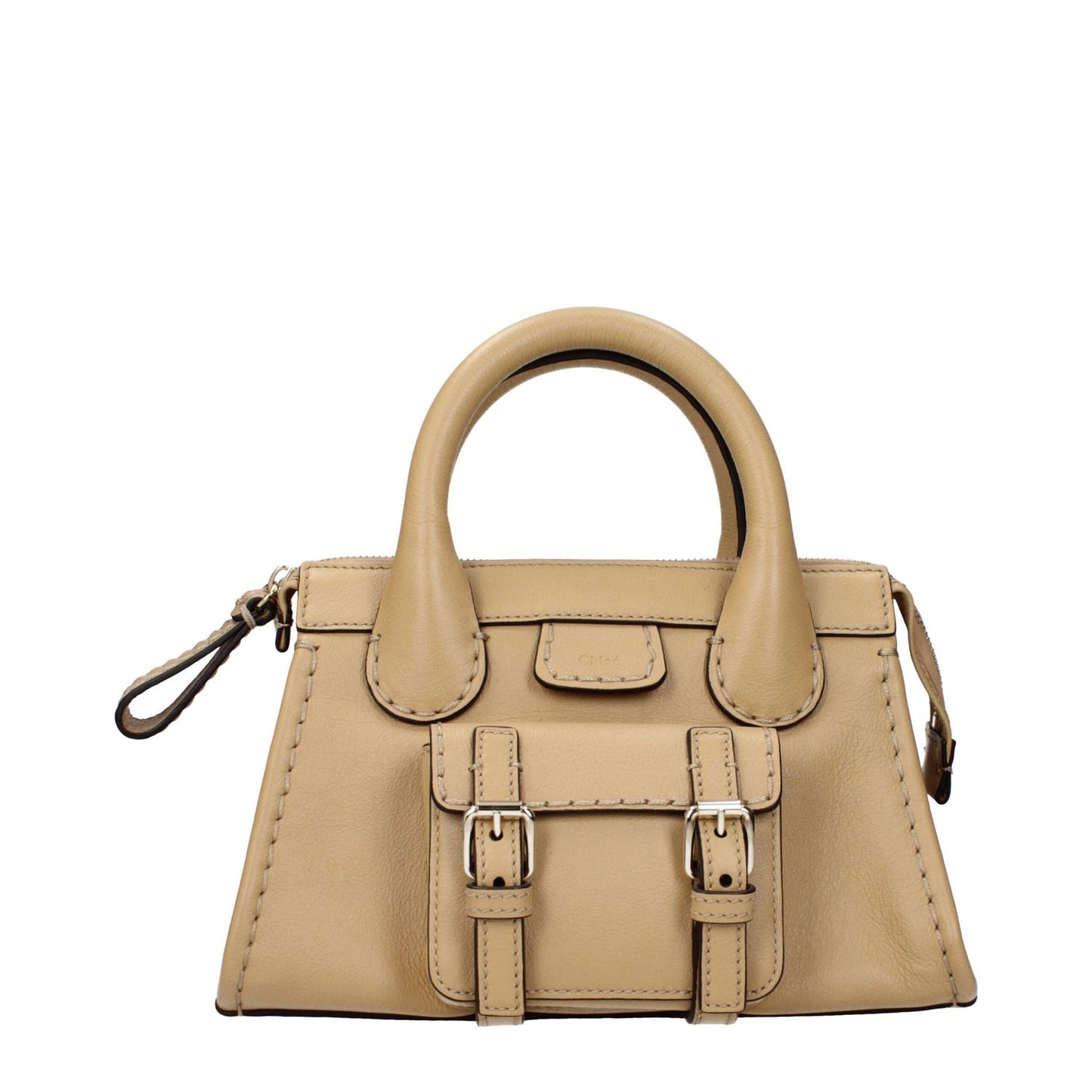 Chloé Beige Leather Handbag with front logo, adjustable and removable shoulder strap, MPN CHC21WS451F43275, code F84922.