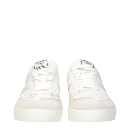 Chloé White Fabric Low Top Sneakers