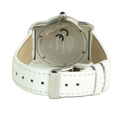 Chronotech White Leather Bracelet Watch