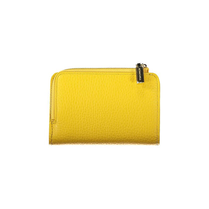 Coccinelle Yellow Leather Women Wallet - Exquisite design with spacious compartments and sleek zip closure.