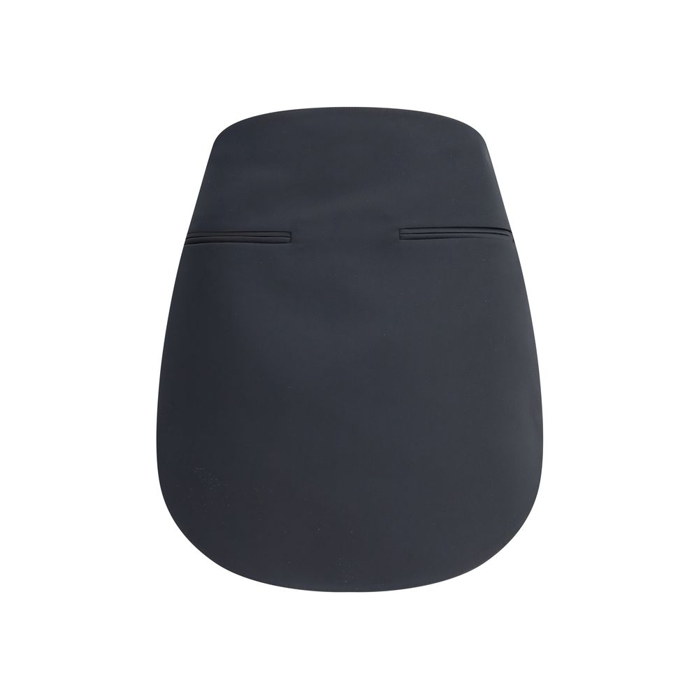 Courrèges Black Polyester Mini Skirt with welt pockets, zip closure, and rounded hem; modern and feminine design; Autumn Winter 2025.