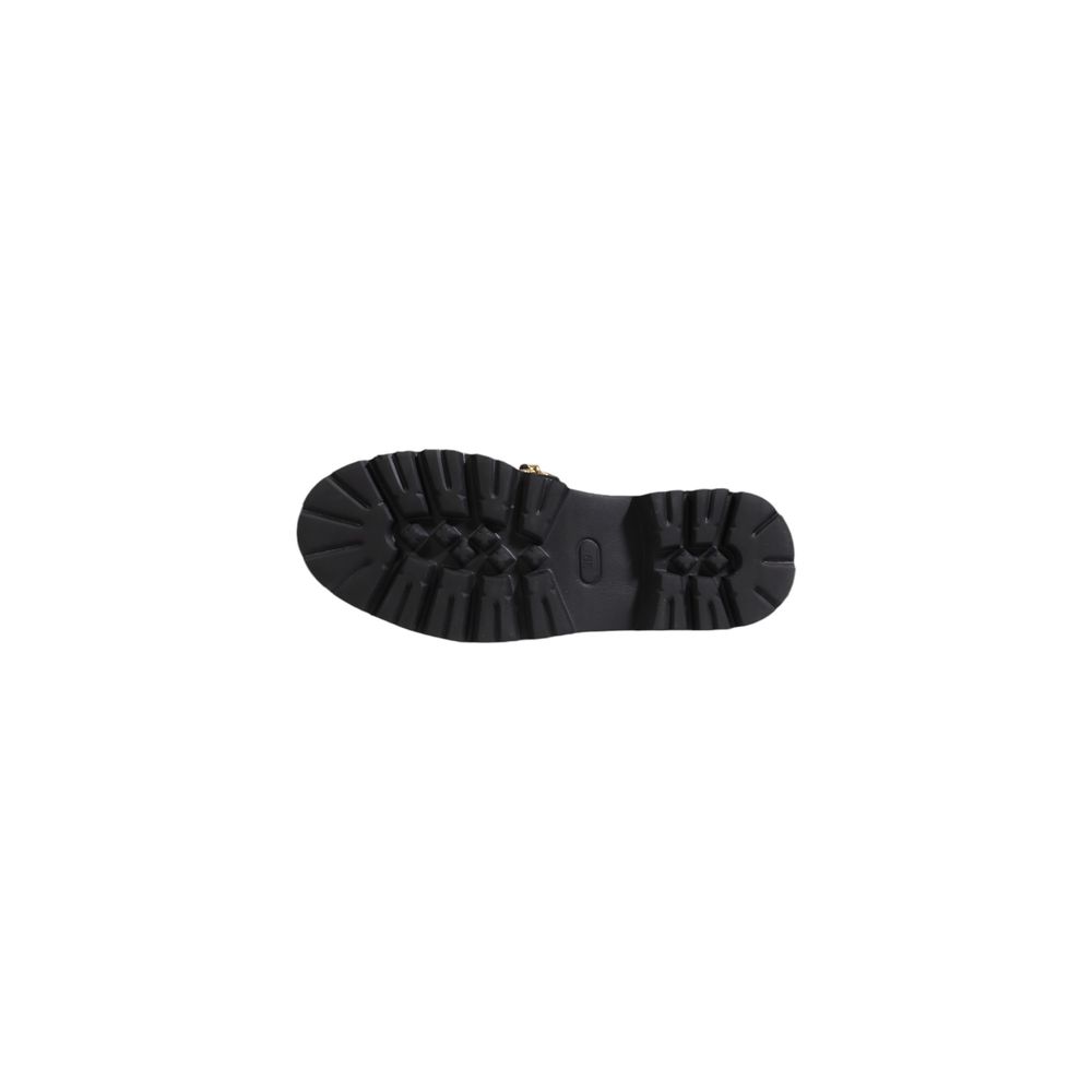 Cult Black Leather Platform chunky treaded sole detail for stability and comfort.