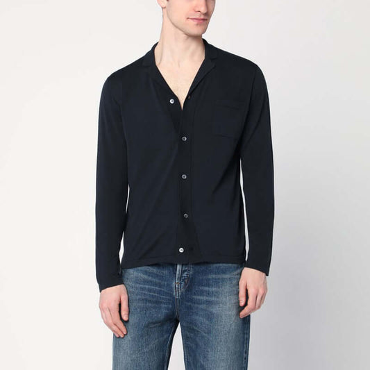 Drumohr Navy blue cotton cardigan