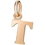 Gold pendant in letter T shape, unisex design, DODO Mod. DMB2023LETTL0009R.