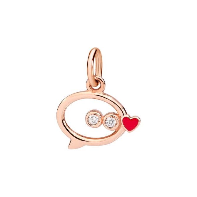 DODO Mod. DMC0007LOVEMDB09R unisex gold ciondolo with heart and diamond accents