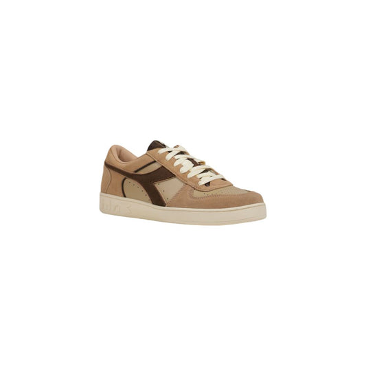 Diadora Beige Leather Sneaker with suede accents and rubber sole, offering style and comfort for casual-chic occasions.