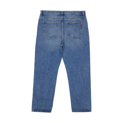 Diesel Blue Cotton Relaxed Fit Jeans