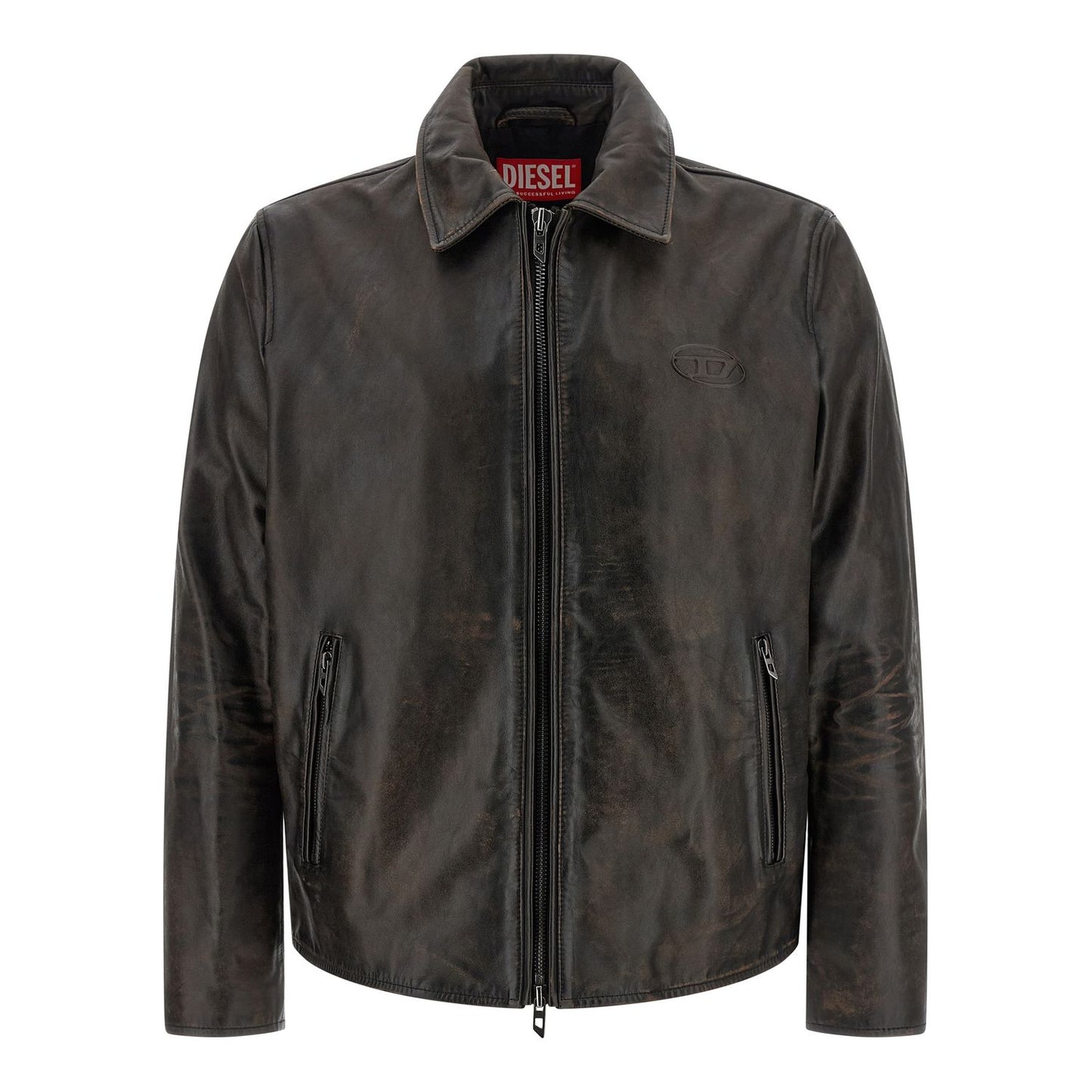 Diesel Brown Cowhide Leather Jacket