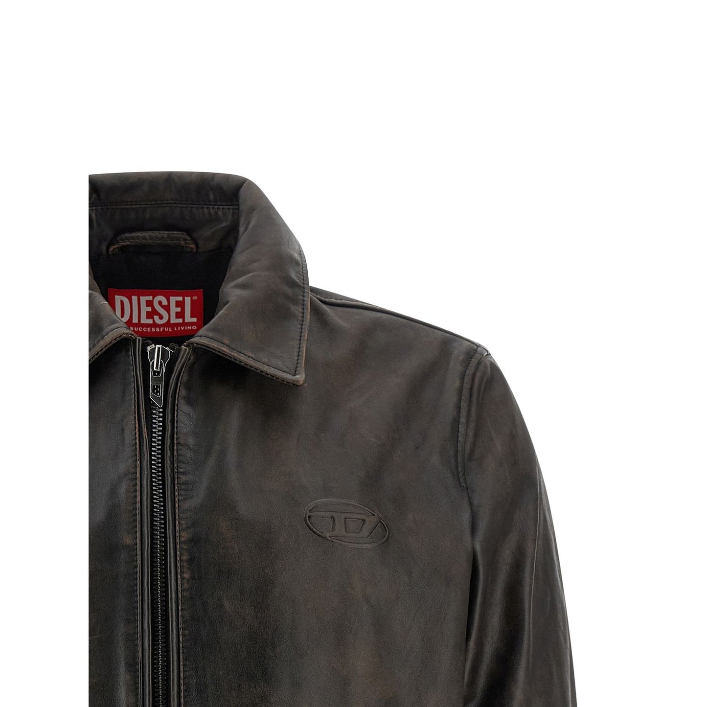 Diesel Brown Cowhide Leather Jacket