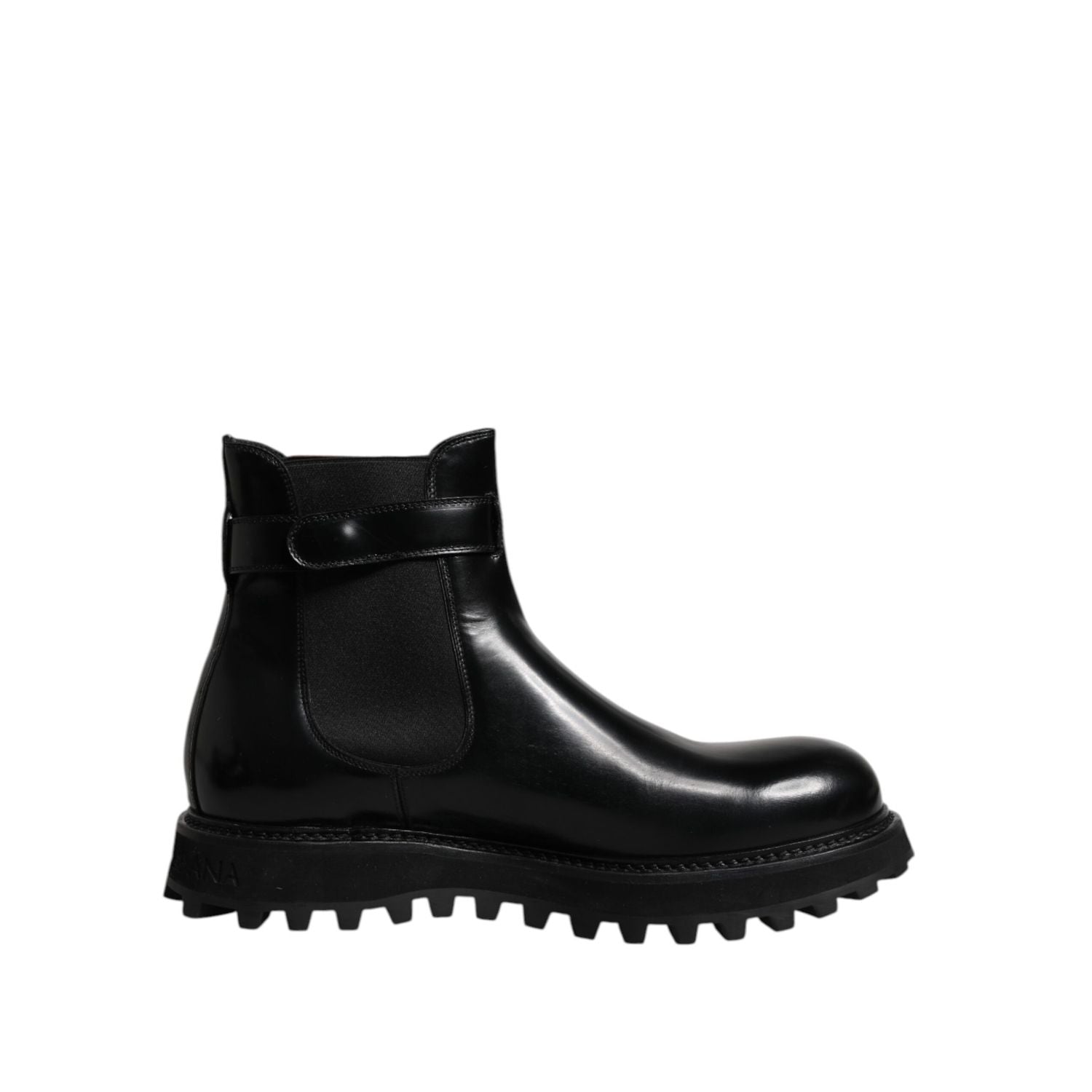Dolce & Gabbana Black Belted DG Logo Men Chelsea Boots Shoes