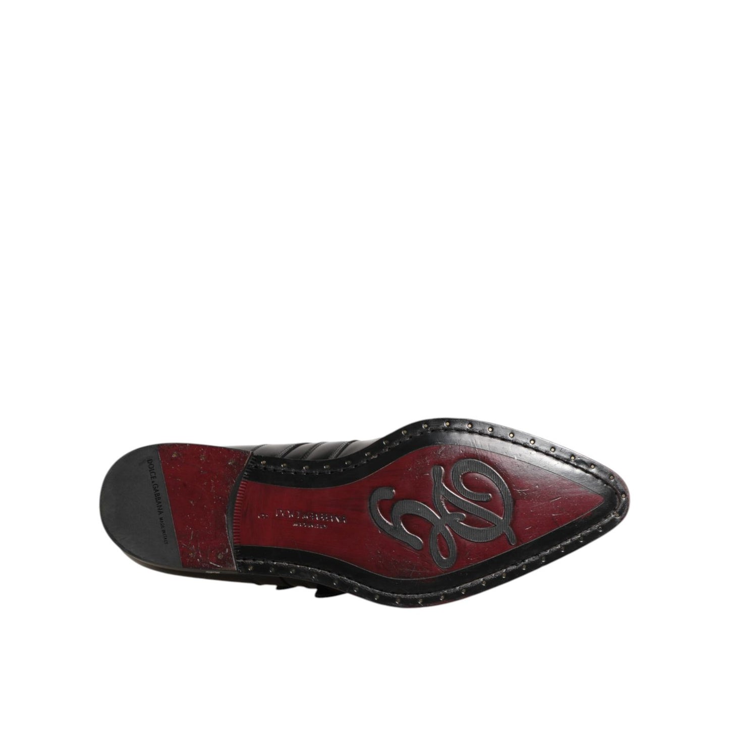 Dolce & Gabbana Black Blue Embellished MONKSTRAP Dress Shoes