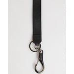 Dolce & Gabbana Black Burgundy Polyester DG Logo Men Keychain Keyring with polished metal hardware.
