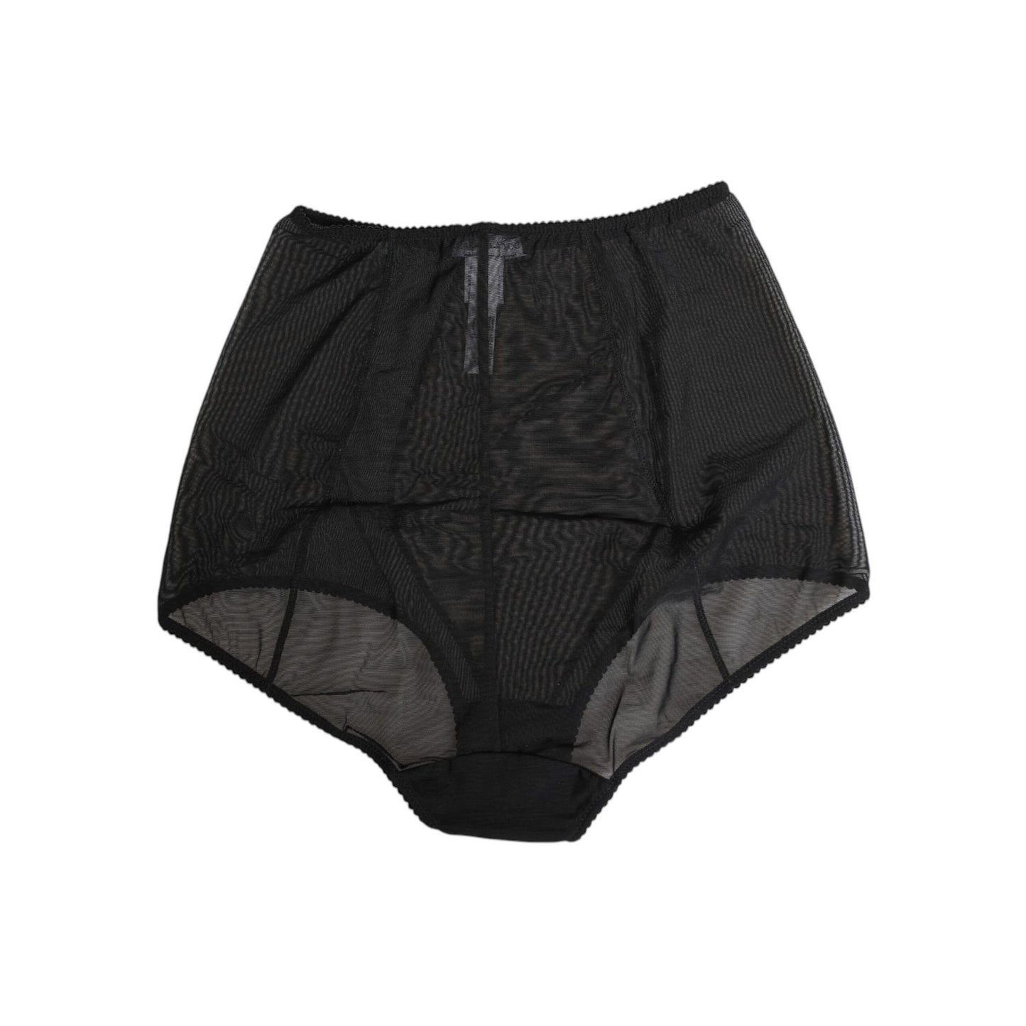 Dolce & Gabbana Black High Waist Mesh Sheer Shapewear Underwear, modern sheer black mesh, breathable comfort, made in Italy.