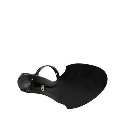 Dolce & Gabbana Black KEIRA Pearl Embellished Sandals Shoes
