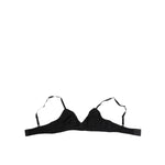 Dolce & Gabbana Black Lace Triangle Bralette Wireless Underwear with adjustable straps and floral lace design.