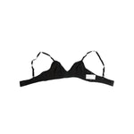 Dolce & Gabbana Black Lace Triangle Bralette Wireless Underwear with adjustable straps and floral lace design.