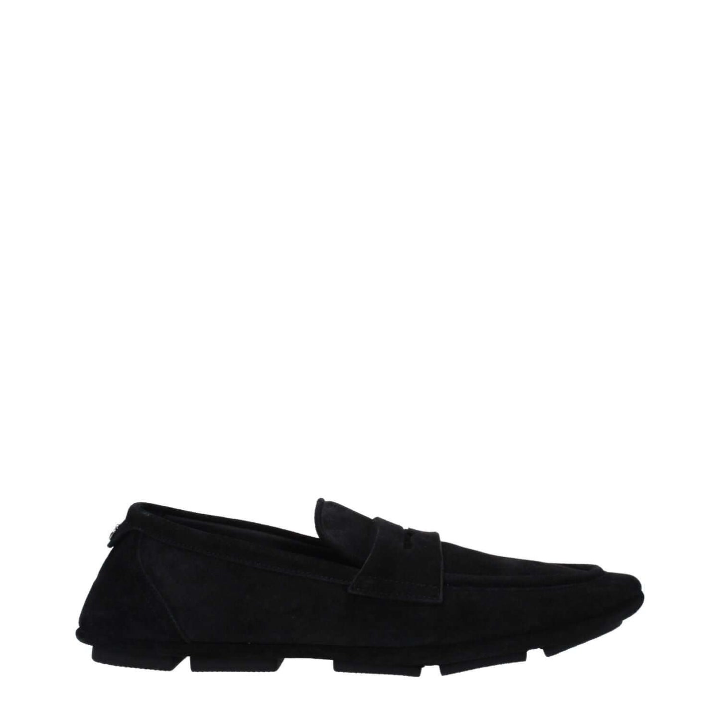 Dolce & Gabbana Black Leather Slip-On Loafers