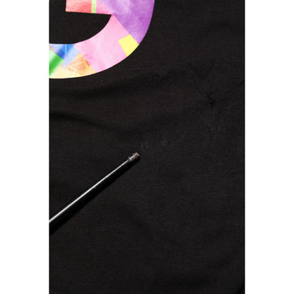 Dolce & Gabbana Black Logo Print Cotton Crew Neck T-shirt