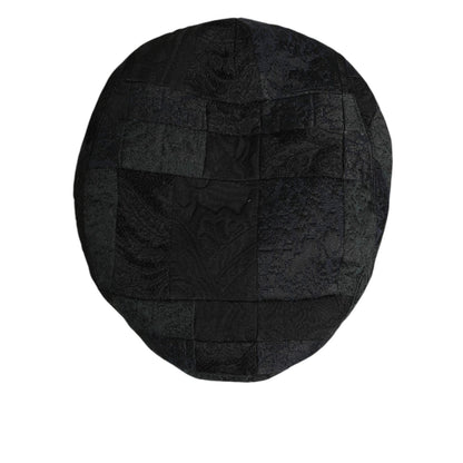Dolce & Gabbana Black Polyester Newsboy Men Cloth Capello Hat top view
