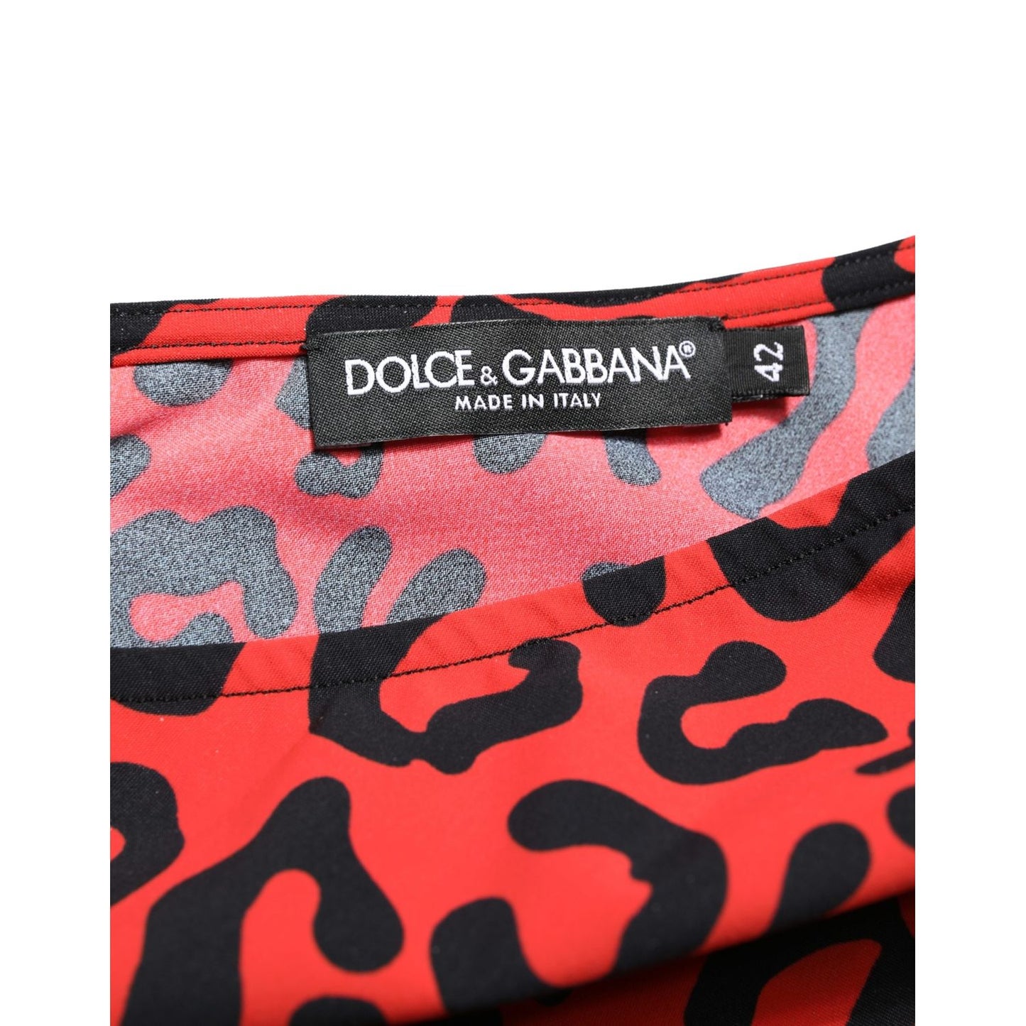 Dolce & Gabbana Black Red Nylon Leopard Pattern Jumpsuit