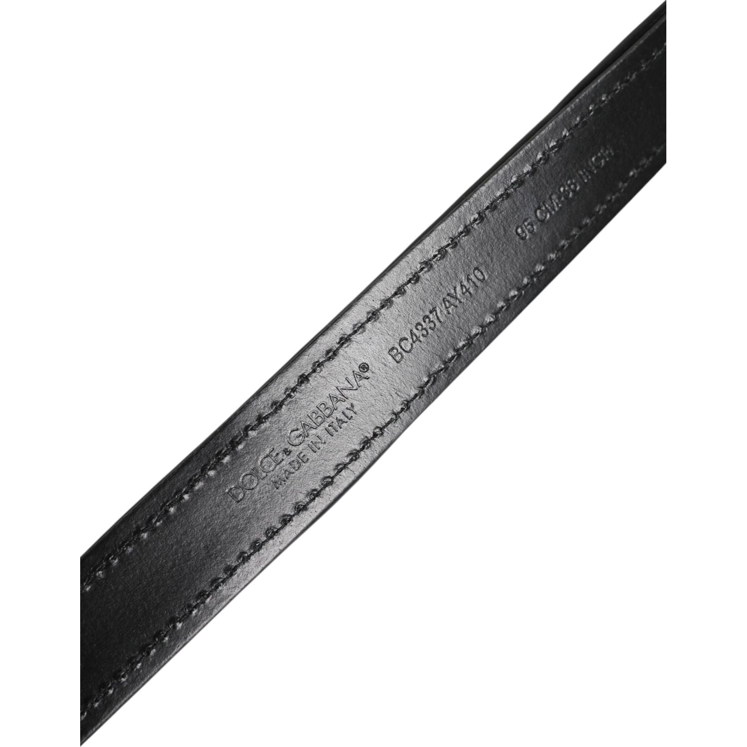 Dolce & Gabbana Black Sequin Embellished Metal Buckle Belt