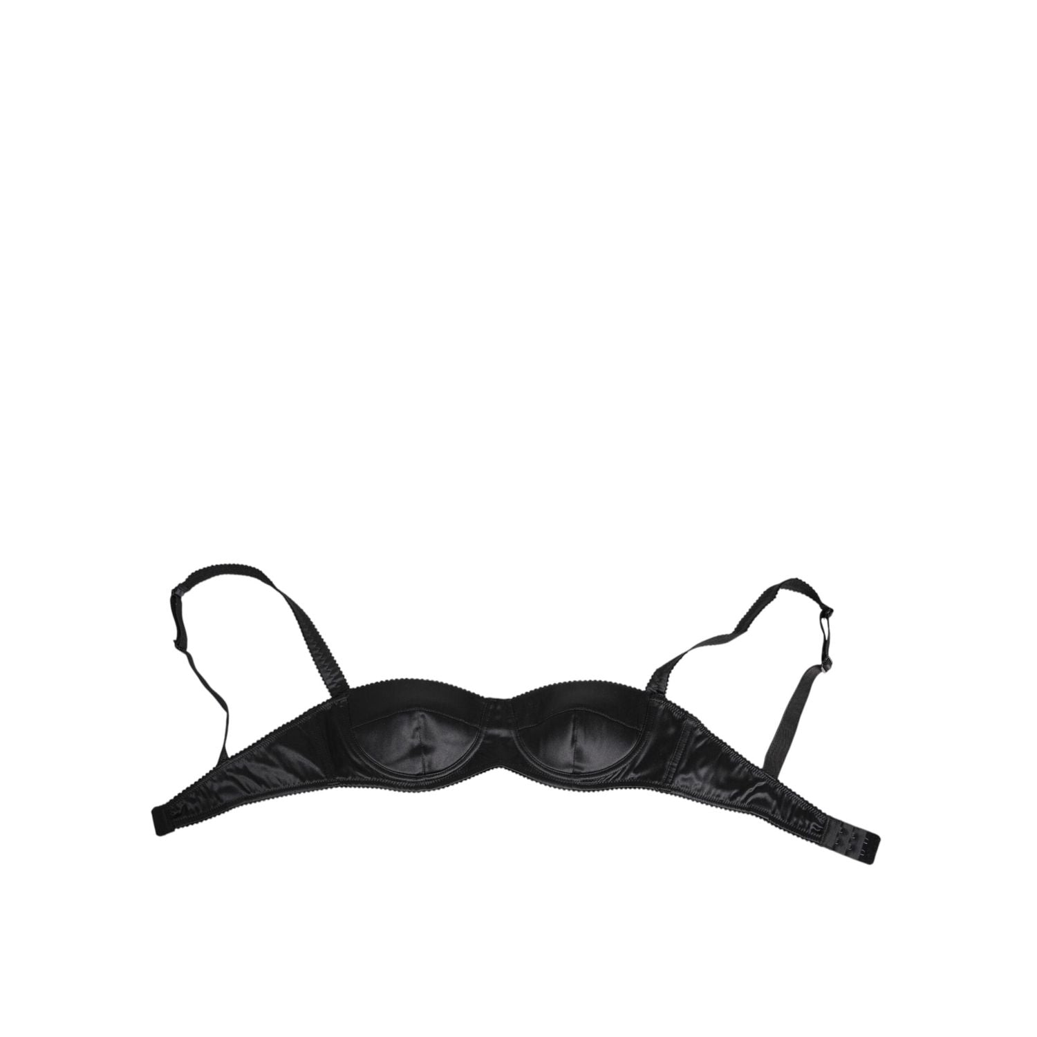 Dolce & Gabbana Black Silk Satin Wireless Lingerie Bra Underwear