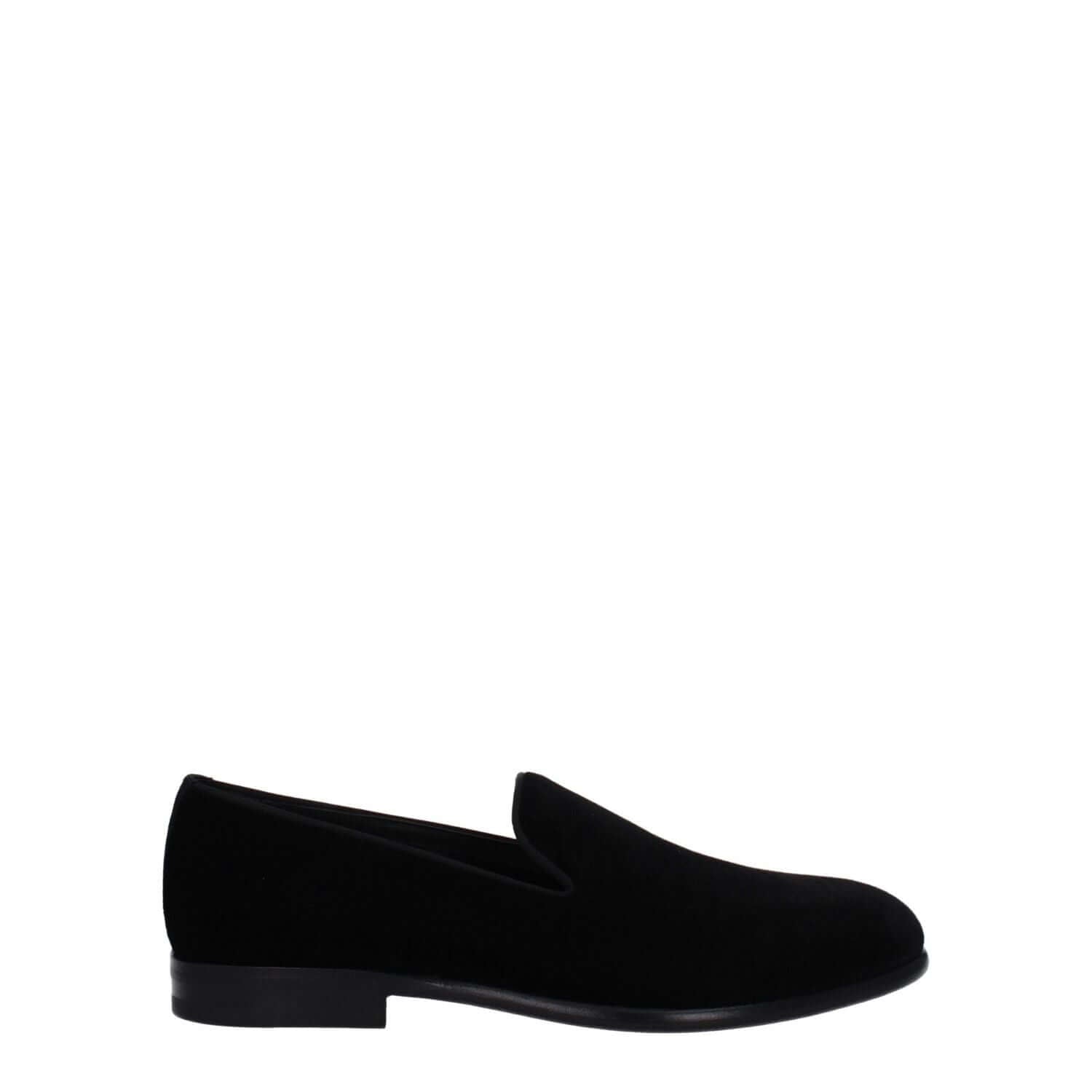 Dolce & Gabbana Black Velvet Slip-On Loafers