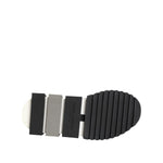 Sole view of Dolce & Gabbana Black White Slip On Sorrento Sneakers Shoes showing logo detail and tread design.