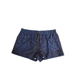 Dolce & Gabbana Blue Leopard Print Polyester Elastic Waistband Swimwear with DG logo plaque