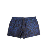 Dolce & Gabbana Blue Leopard Print Polyester Elastic Waistband Swimwear with DG logo and quick-dry fabric for beach days.